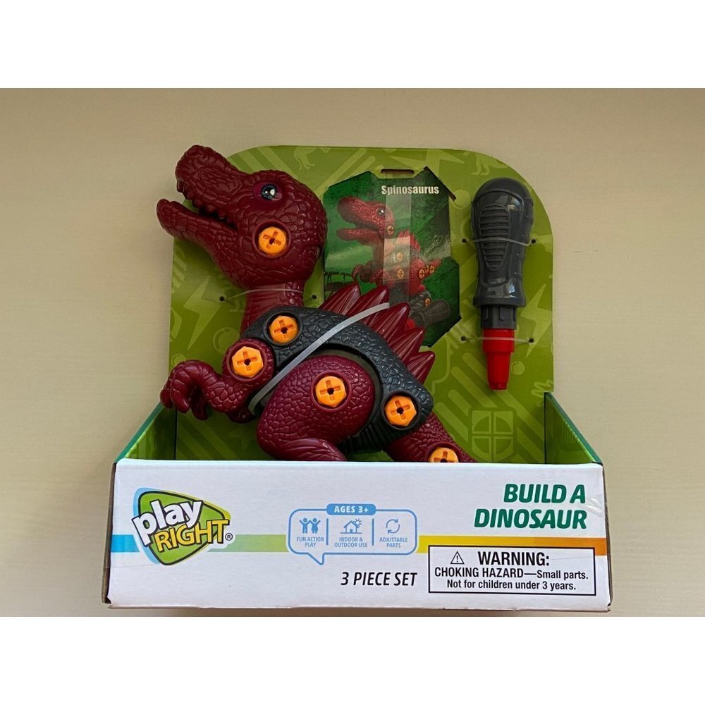 Play Right Build A Dinosaur Spinosaurus Take Apart Toy + Screwdriver 3 Piece Toy